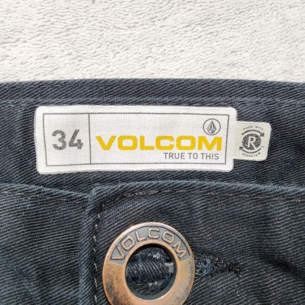 Volcom Pants Mens 34 Black Frickin Modern Stretch Chino Casual Skate Preppy
